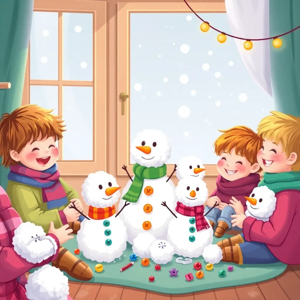 Build Cotton Ball Snowmen